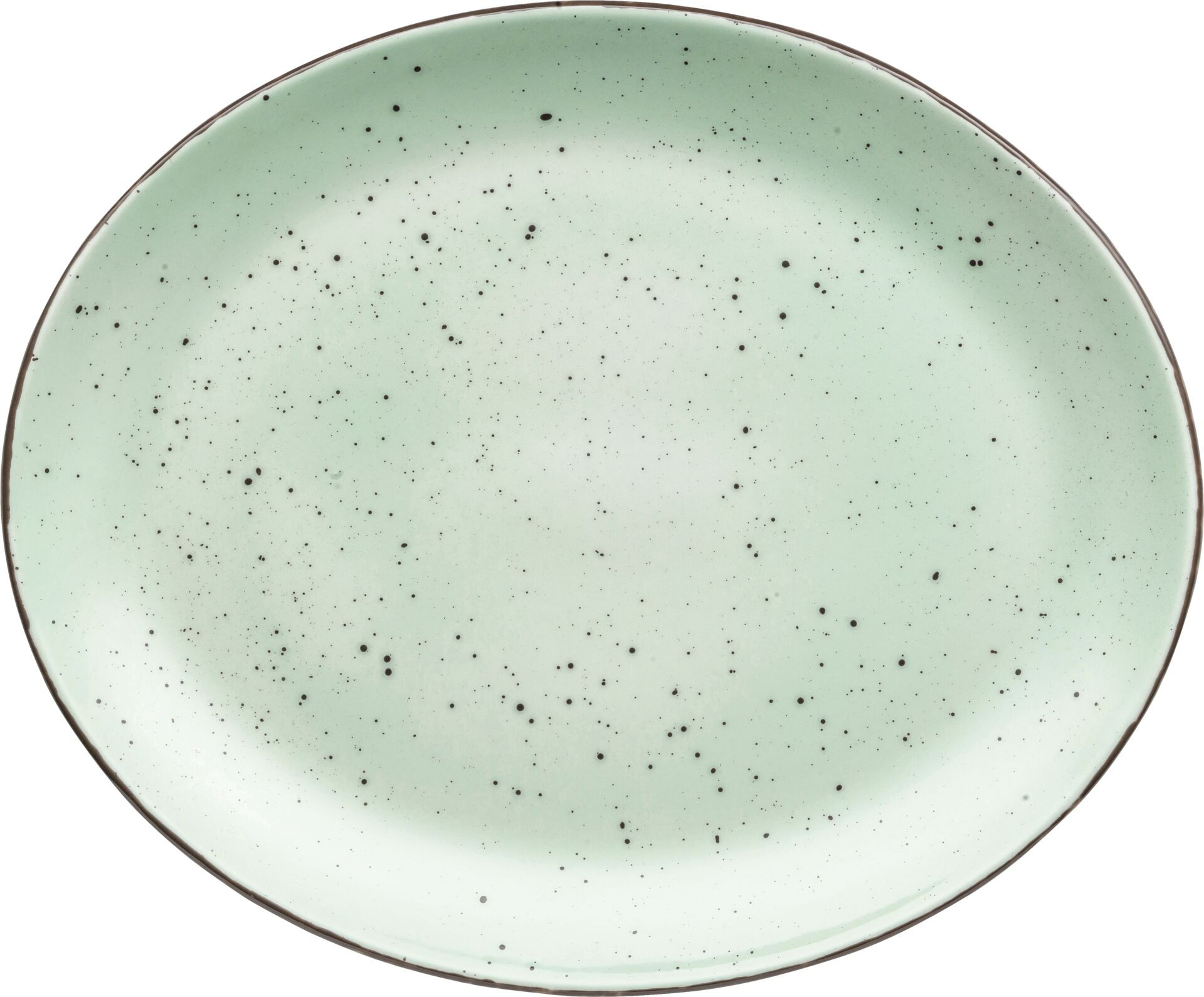 Porzellanserie "Granja" mint Platte flach oval, 30,5 x 25,5 cm